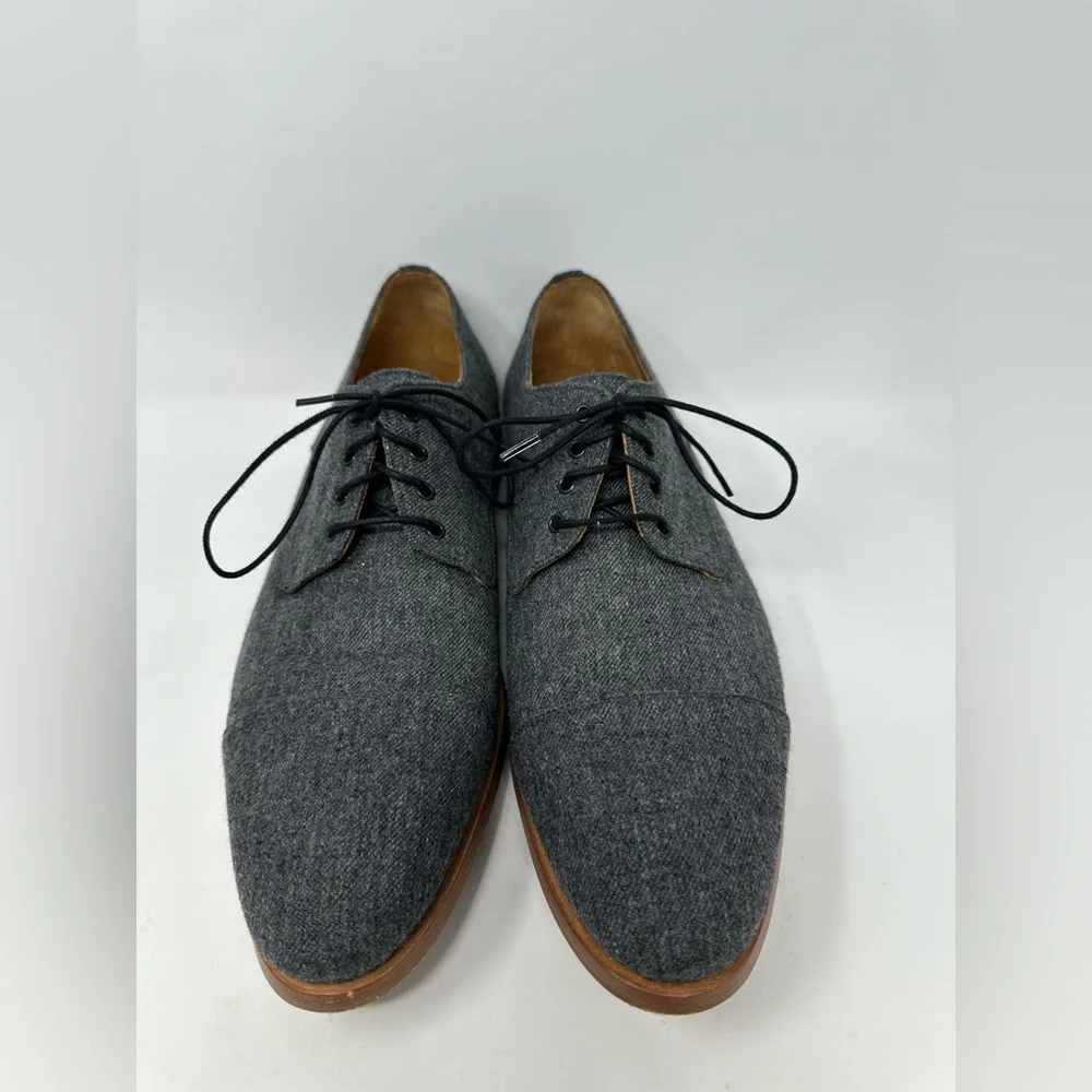 Taft‎ Kennedy Oxford Shoe in Grey Wool Cap Toe Size 44 EU 11 US